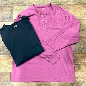 Men’s Garmet Dyed J.Crew Henley and L/S Pocket Tee